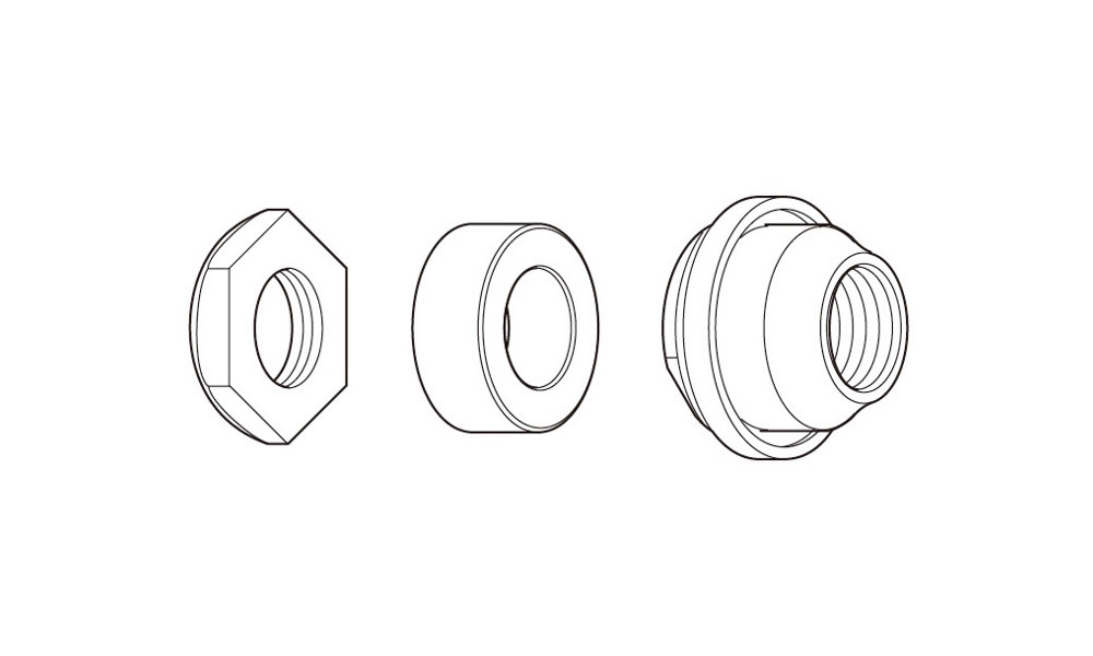 Конус, шайба и гайка втулки Shimano FH-M595 left hand 