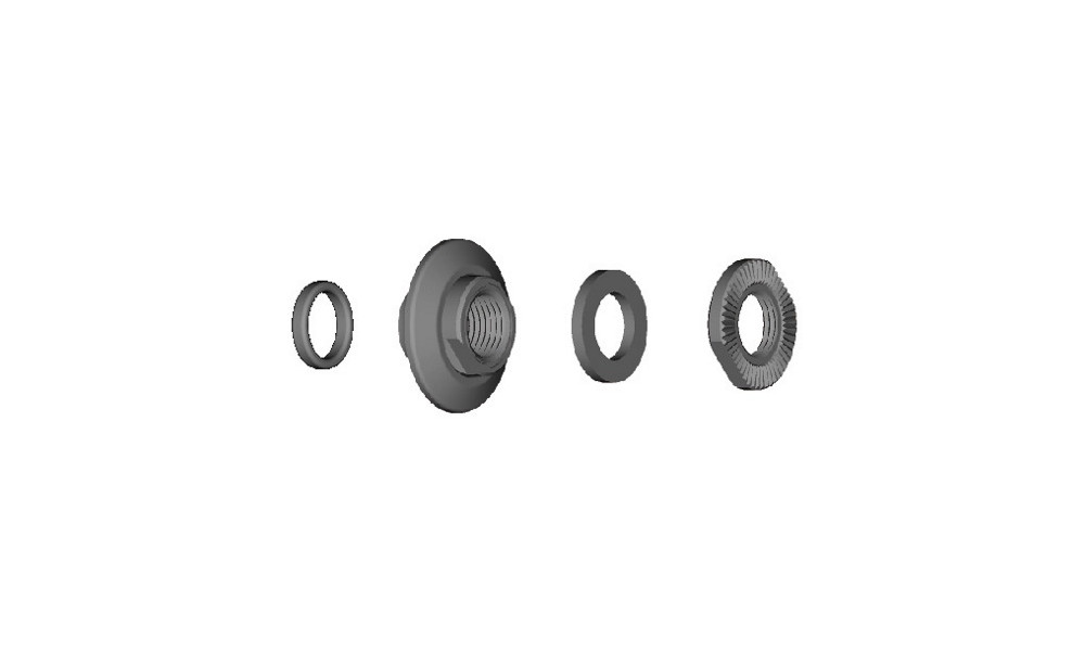 Конус, шайба и гайка втулки Shimano WH-6800-F left hand 