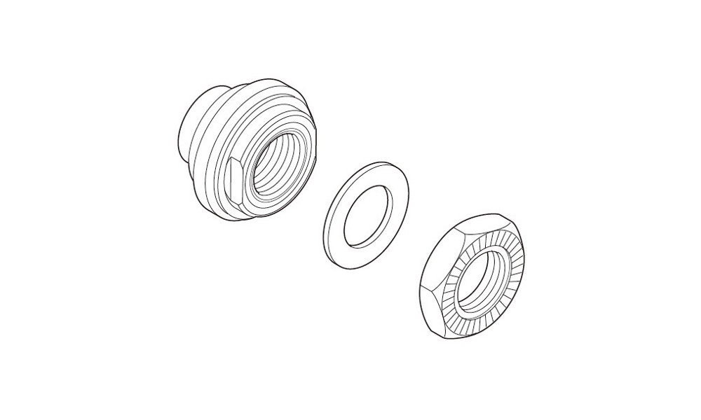 Конус, шайба и гайка втулки Shimano WH-R501-R right hand 