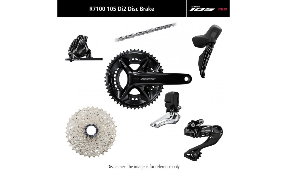Комплект деталей групповой трансмиссии Shimano 105 Di2 R7100 Disc brakes 165mm 50x34T 