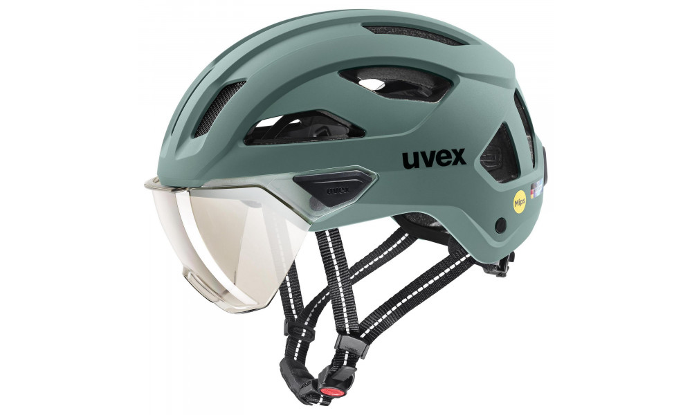 Шлем Uvex stride visor MIPS sage green matt - 2