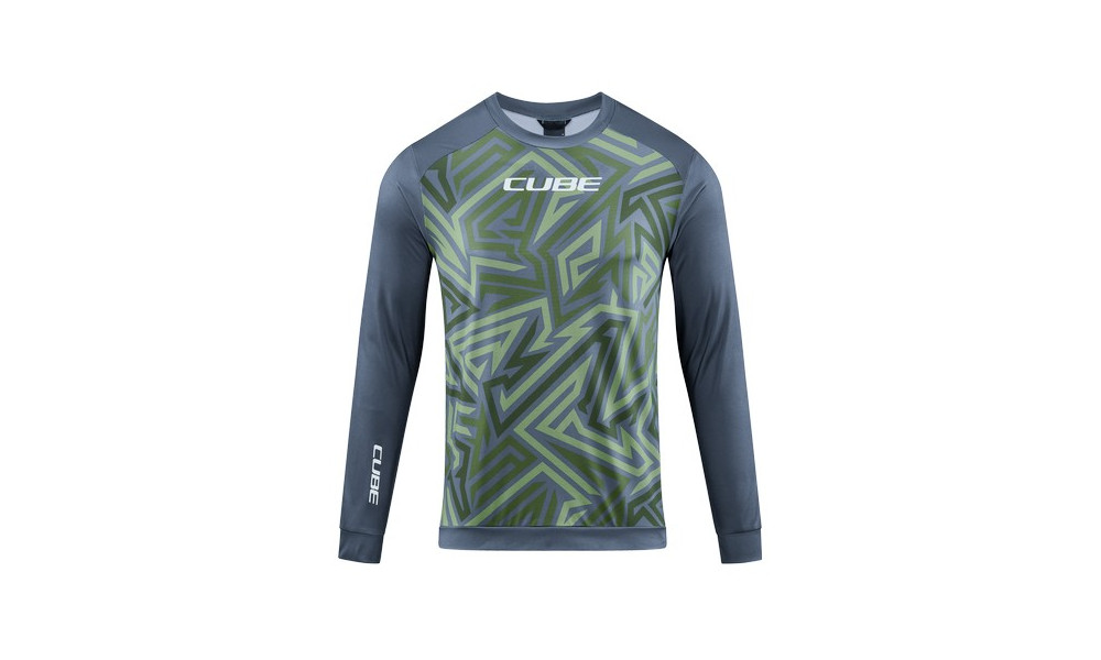 Веломайка Cube ATX Round Neck TM L/S olive'n'grey - 1