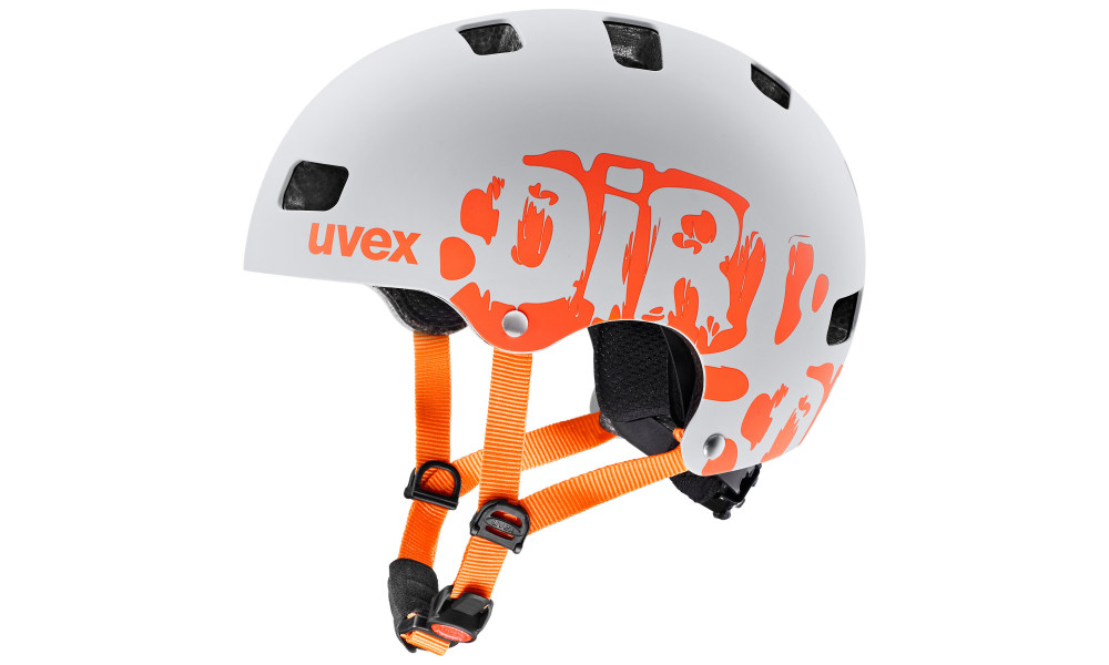 Helmet Uvex Kid 3 dirtbike light gray-orange - 1