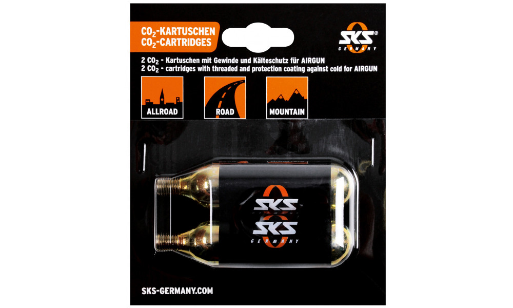 Cartridge CO2 SKS for pump Airbuster (2x16g), threaded - 2