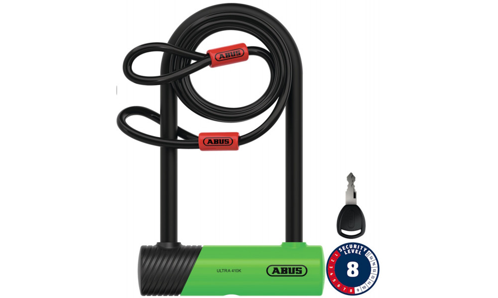 Замок Abus Ultra Mini 410K/150HB180 green SH + Cobra 10/120 