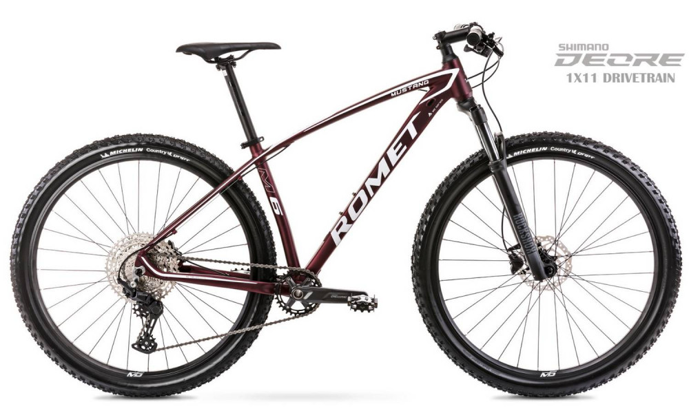 Bicycle Romet Mustang M6 29" 2022 bordo-white 