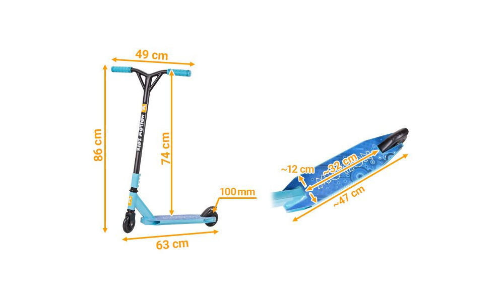 Самокат Kidz Motion Evo Stunt blue DTW - 10