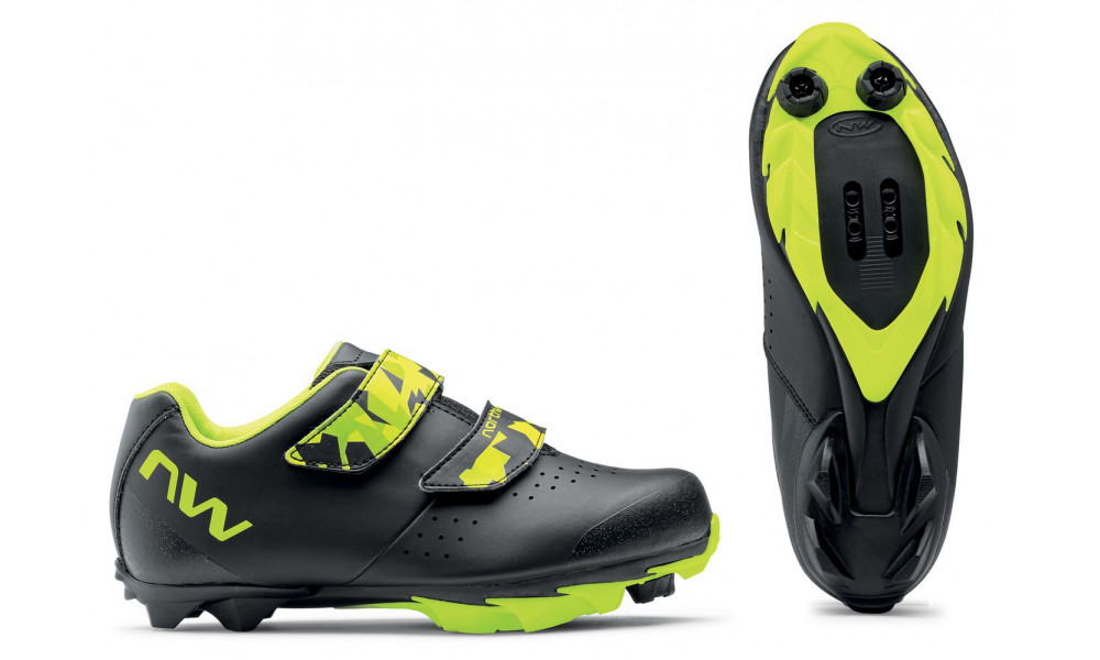 Cycling shoes Northwave Origin Junior MTB XC black-yellow fluo - 4