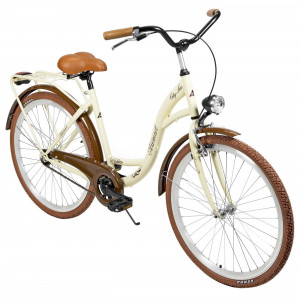 Bicycle AZIMUT City Lux 26" 2023 cream-brown