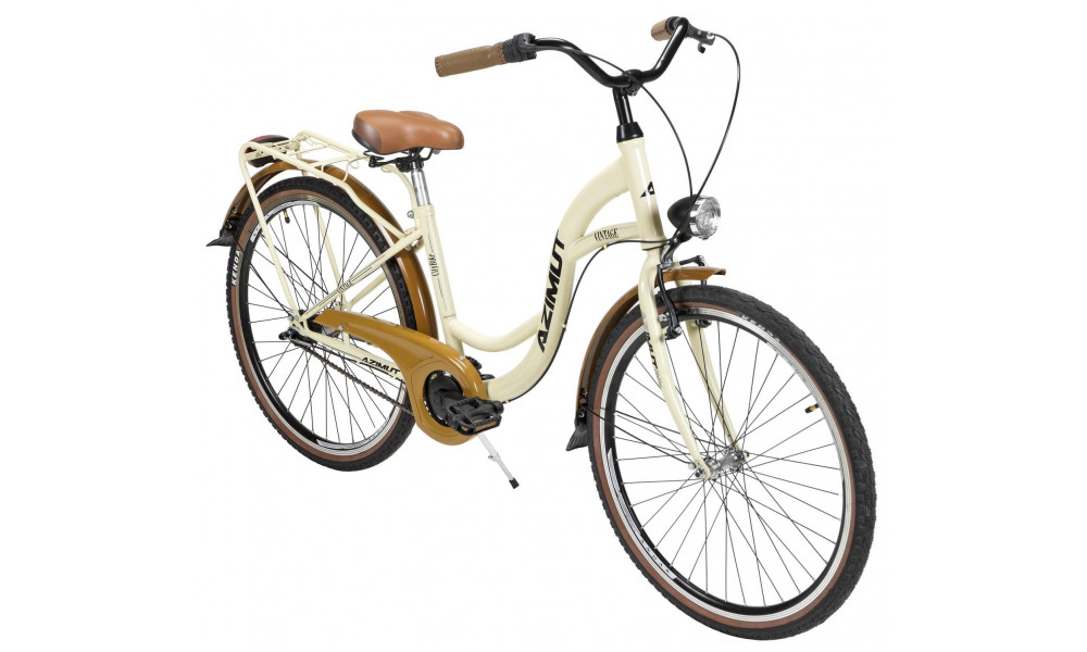 Велосипед AZIMUT Vintage 26" 3-speed 2023 cream-brown - 1