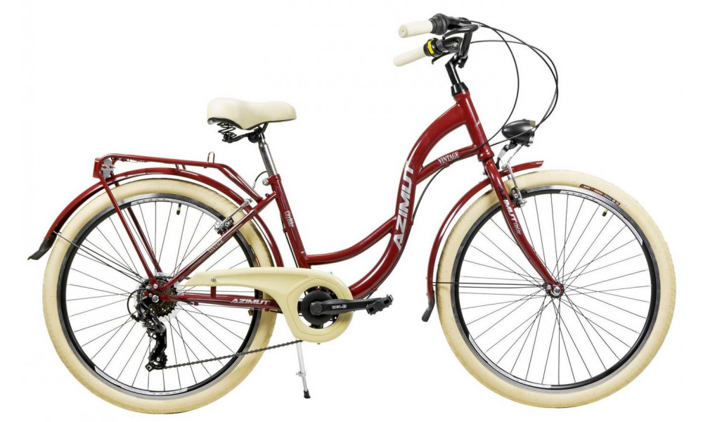 Велосипед AZIMUT Vintage TX-6 26" 2023 burgund-cream - 1