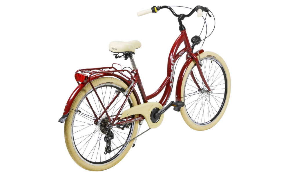 Велосипед AZIMUT Vintage TX-6 26" 2023 burgund-cream - 6
