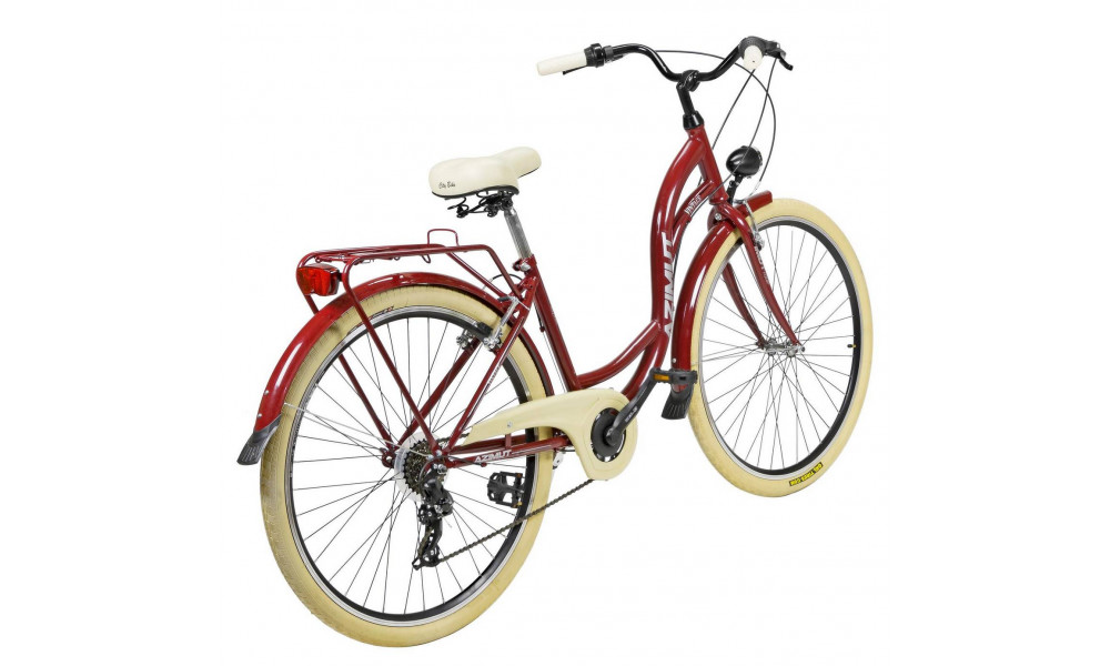 Велосипед AZIMUT Vintage TX-6 28" 2023 burgund-cream - 2