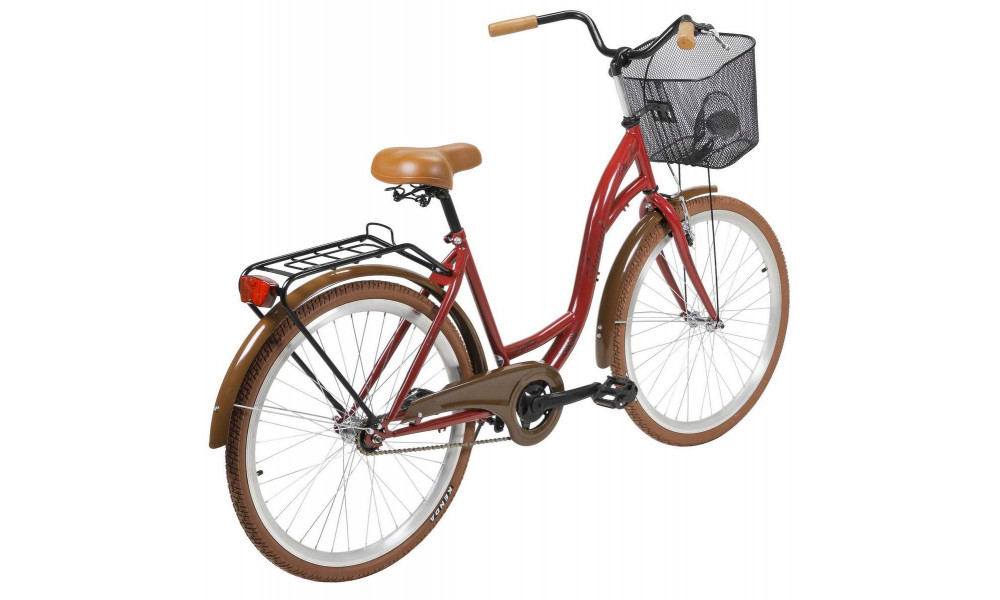 Bicycle AZIMUT City Lux 26" 2025 with basket bordo-brown - 1