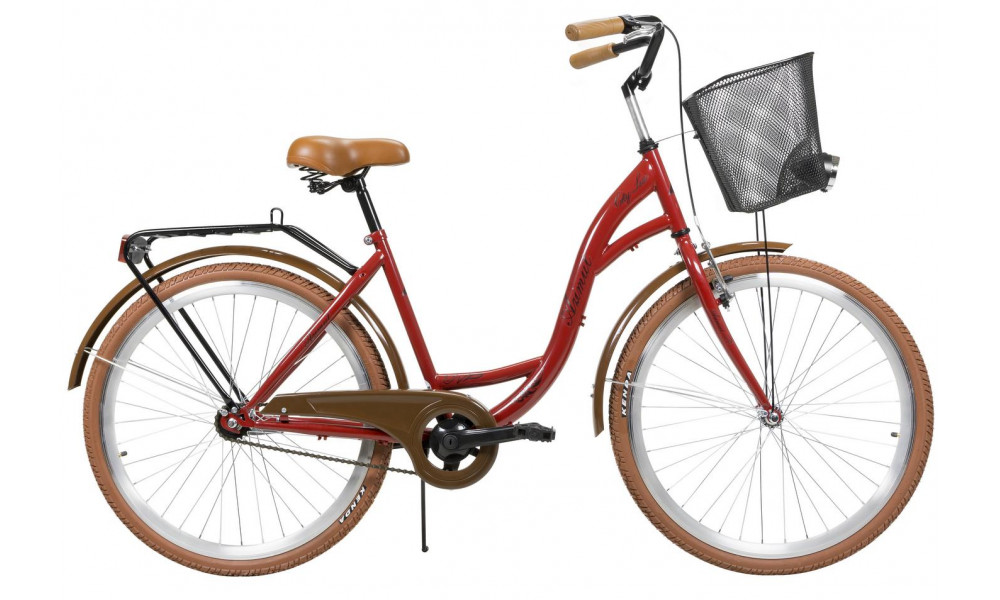 Bicycle AZIMUT City Lux 26" 2025 with basket bordo-brown - 2