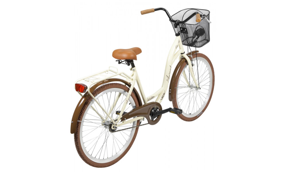 Велосипед AZIMUT City Lux 26" 2025 su krepseliu cream-brown - 2