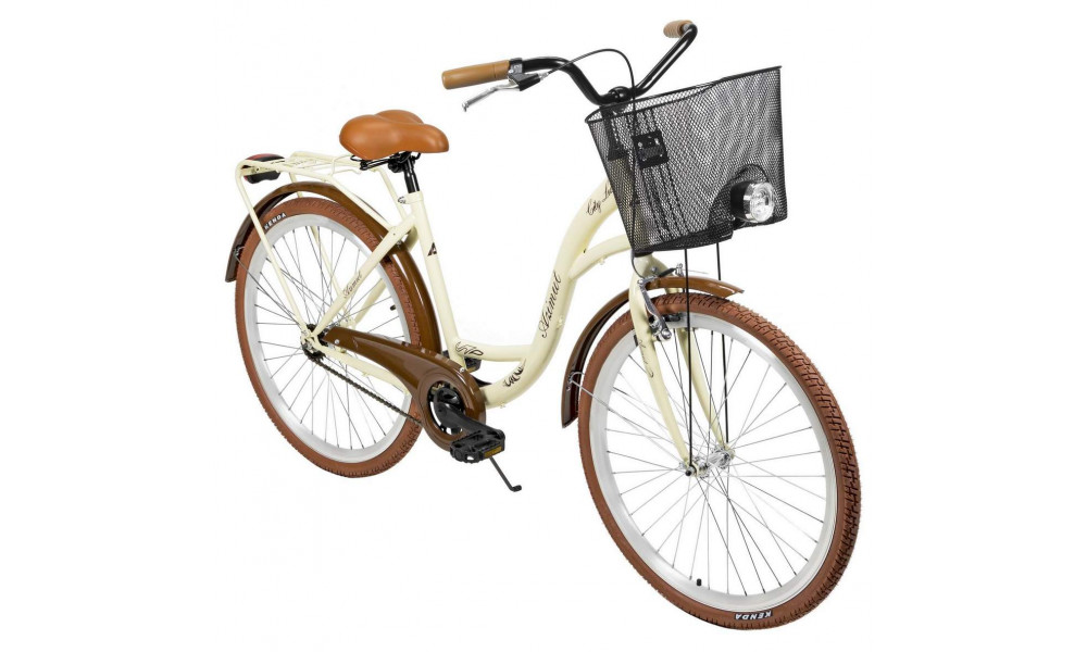 Bicycle AZIMUT City Lux 26" 2023 with basket cream-brown - 7