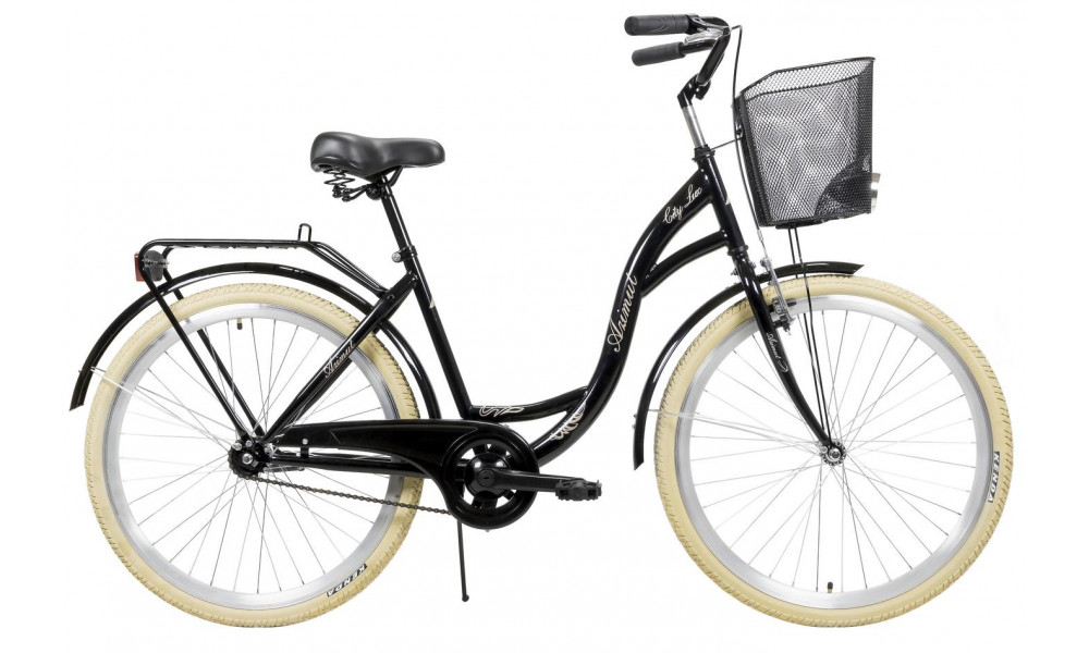 Bicycle AZIMUT City Lux 26" 2023 with basket black-cream - 1