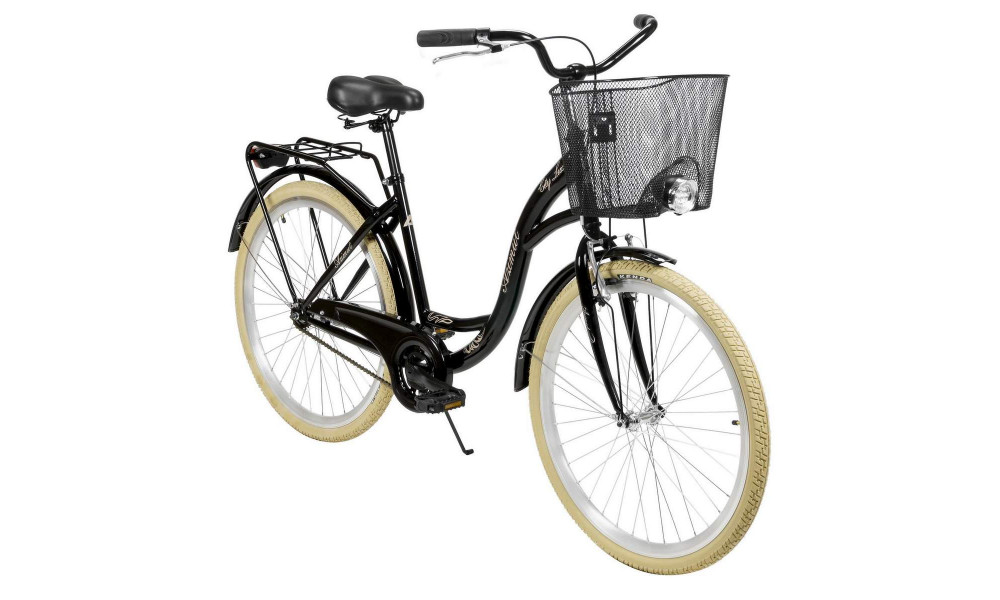 Bicycle AZIMUT City Lux 26" 2023 with basket black-cream - 7