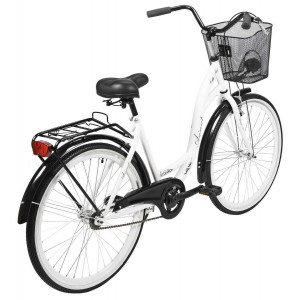 Bicycle AZIMUT City Lux 26" 2023 with basket white-black