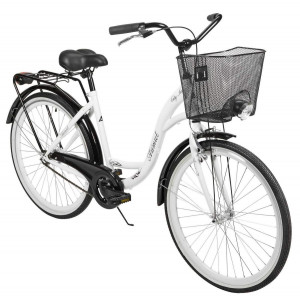 Bicycle AZIMUT City Lux 26" 2025 with basket white-black