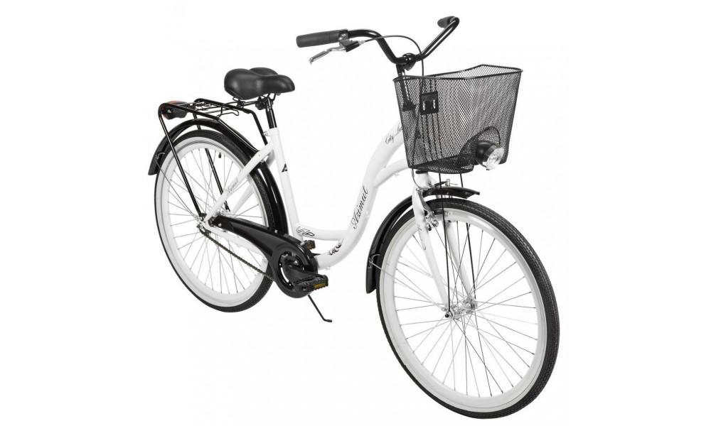 Велосипед AZIMUT City Lux 26" 2023 su krepseliu white-black - 7