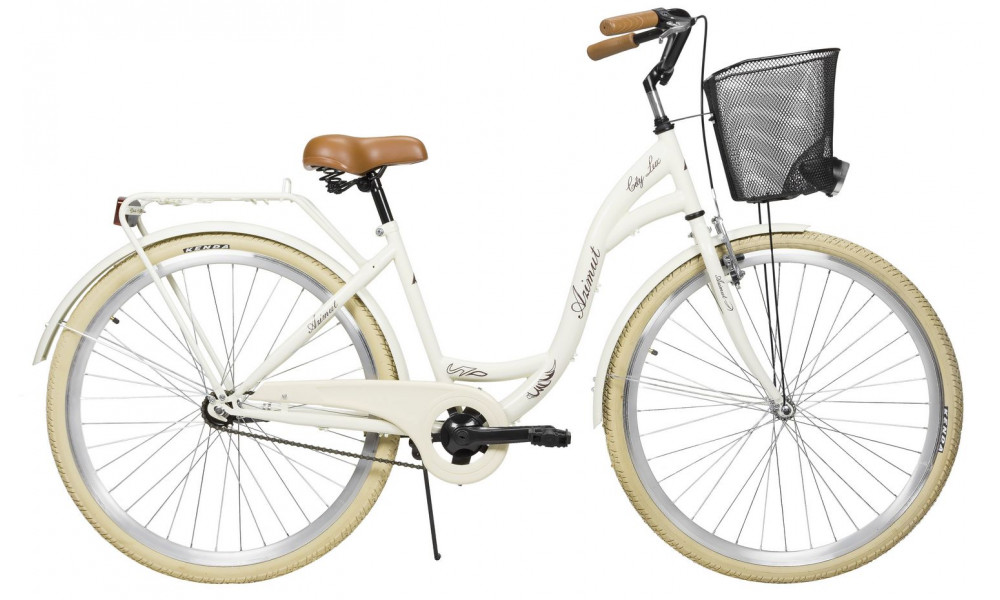 Bicycle AZIMUT City Lux 28" 2023 with basket light cream - 1