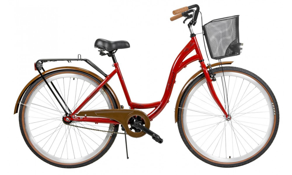 Велосипед AZIMUT City Lux 28" 2025 su krepseliu bordo-brown - 3