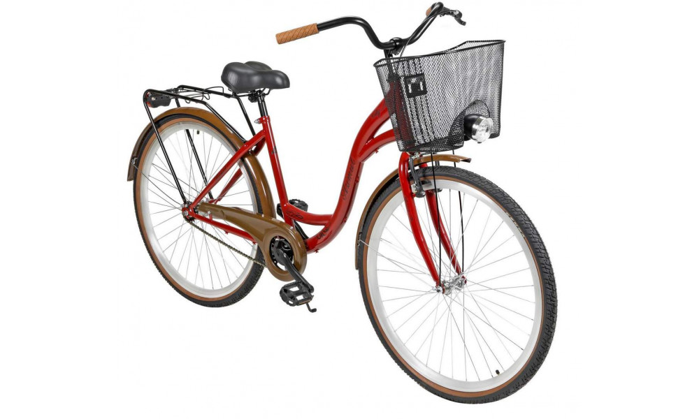 Велосипед AZIMUT City Lux 28" 2025 su krepseliu bordo-brown - 9