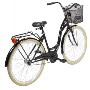Bicycle AZIMUT City Lux 28" 2023 with basket black-cream