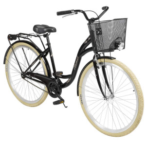 Bicycle AZIMUT City Lux 28" 2023 with basket black-cream