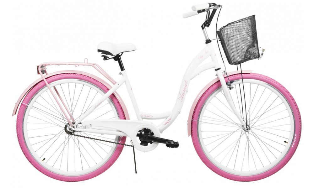 Bicycle AZIMUT City Lux 28" 2025 with basket white-pink - 2
