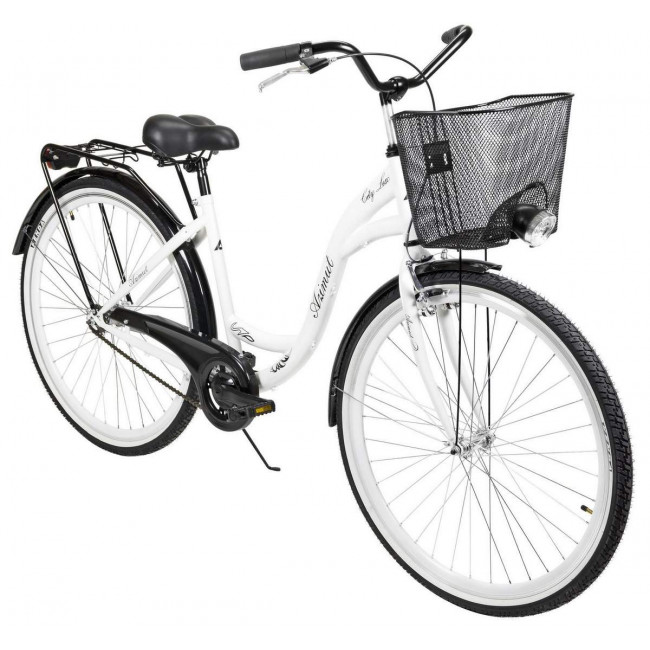 Bicycle AZIMUT City Lux 28" 2023 with basket white-black