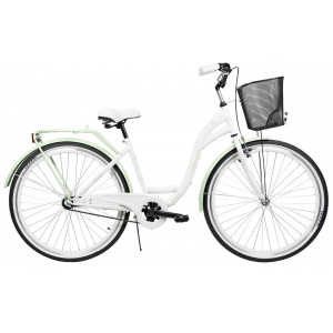 Bicycle AZIMUT City Lux 28" 2023 with basket white-mint