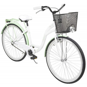 Bicycle AZIMUT City Lux 28" 2025 with basket white-mint