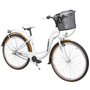 Велосипед AZIMUT Vintage 28" 3-speed 2023 su krepseliu white-cream Велосипед AZIMUT Vintage 28" 3-speed 2023 su krepseliu white-cream