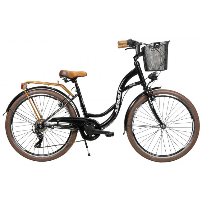 Bicycle AZIMUT Vintage TX-6 26" 2023 with basket black-cream
