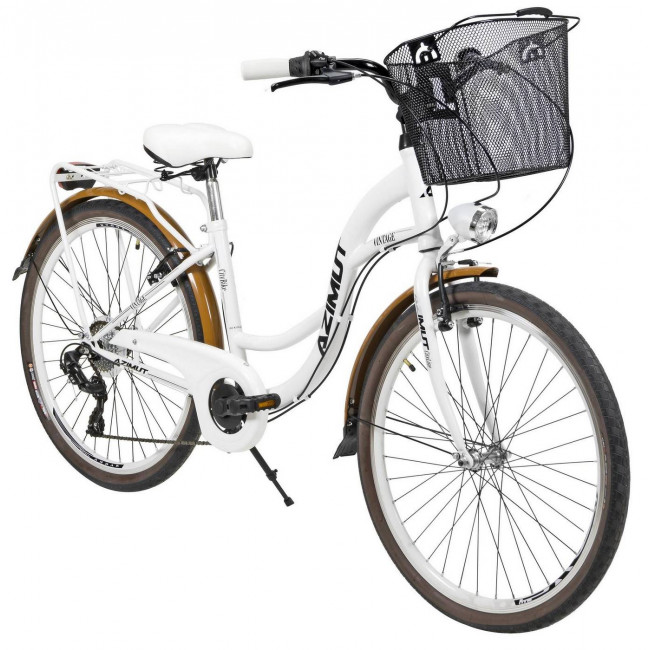 Bicycle AZIMUT Vintage TX-6 26" 2023 with basket white-cream