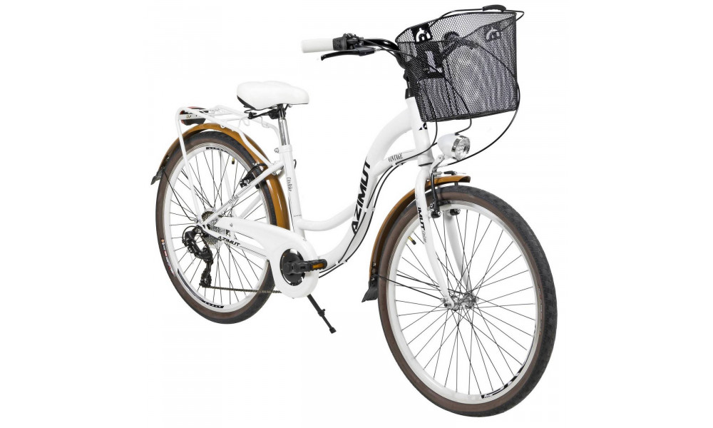 Bicycle AZIMUT Vintage TX-6 26" 2023 with basket white-cream - 7