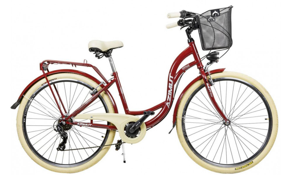 Bicycle AZIMUT Vintage TX-6 28" 2023 with basket burgund-cream - 1