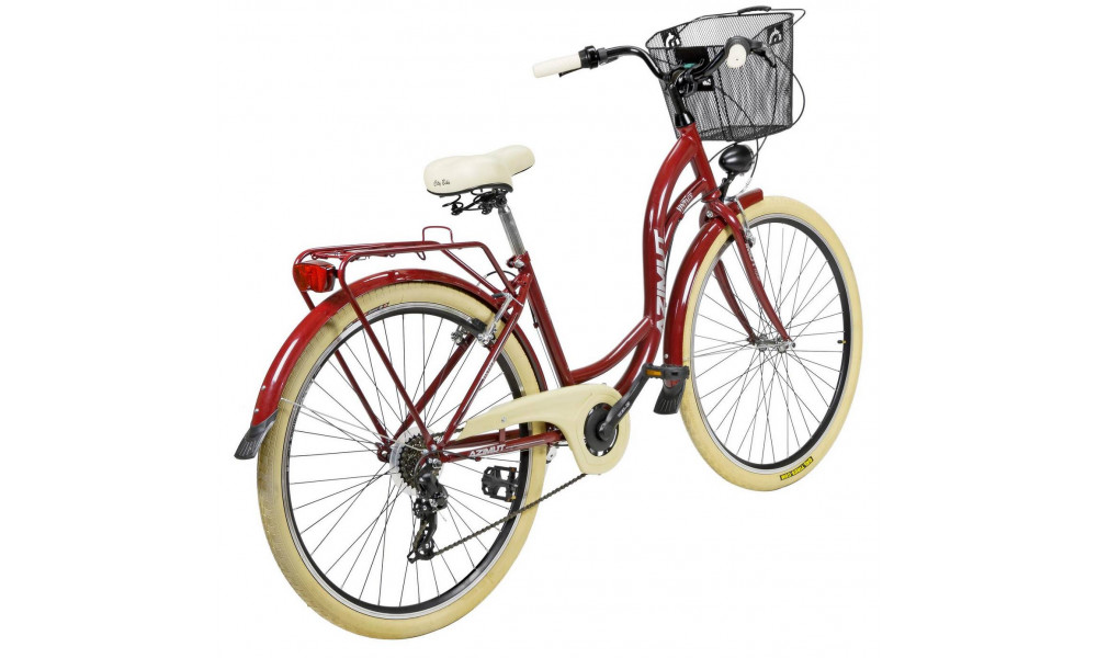 Bicycle AZIMUT Vintage TX-6 28" 2023 with basket burgund-cream - 2