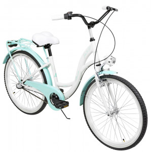 Bicycle AZIMUT Julie 24" 3-speed 2023 white-turquoise