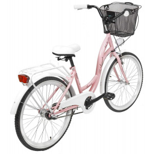 Bicycle AZIMUT Julie 24" 3-speed 2023 with basket pink-white