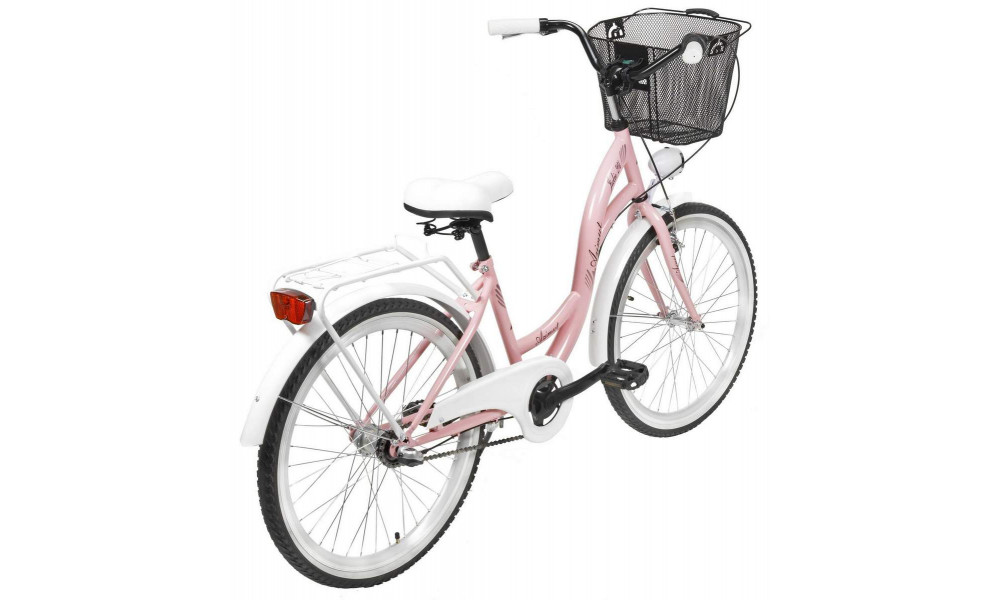 Bicycle AZIMUT Julie 24" 3-speed 2023 with basket pink-white - 2