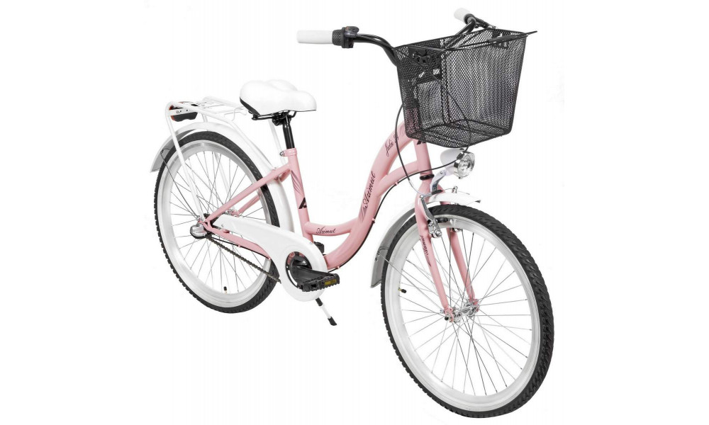 Bicycle AZIMUT Julie 24" 3-speed 2023 with basket pink-white - 5