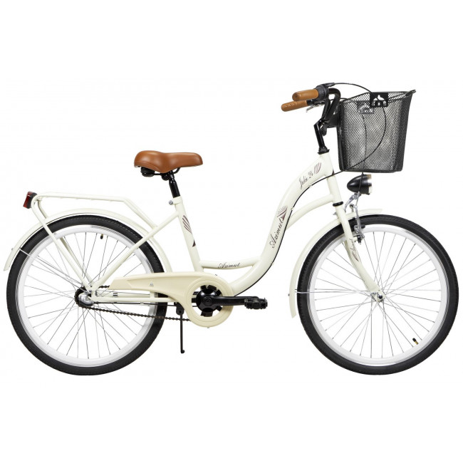 Bicycle AZIMUT Julie 24" 3-speed 2023 with basket light cream