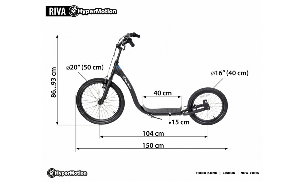 Самокат HyperMotion Riva 20/16 black - 8