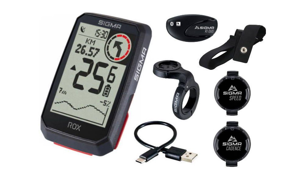 Bike computer SIGMA ROX 4.0 GPS Black Sensor Set - 5