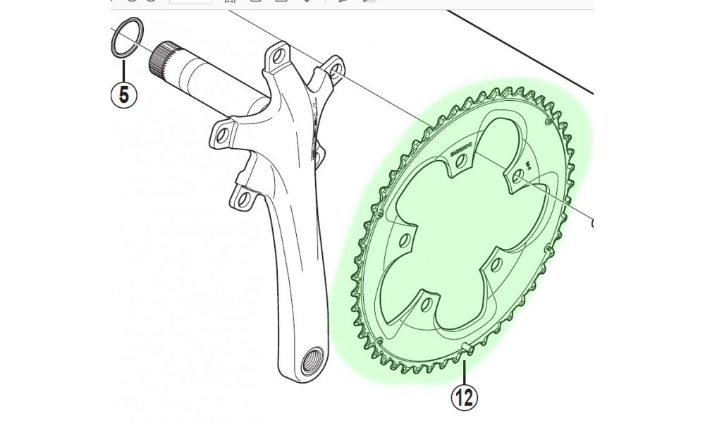 Передняя звезда Shimano FC-4650-34T - 2