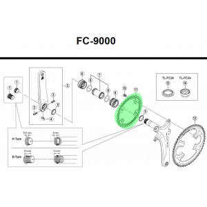 Передняя звезда Shimano DURA-ACE FC-9000-34T